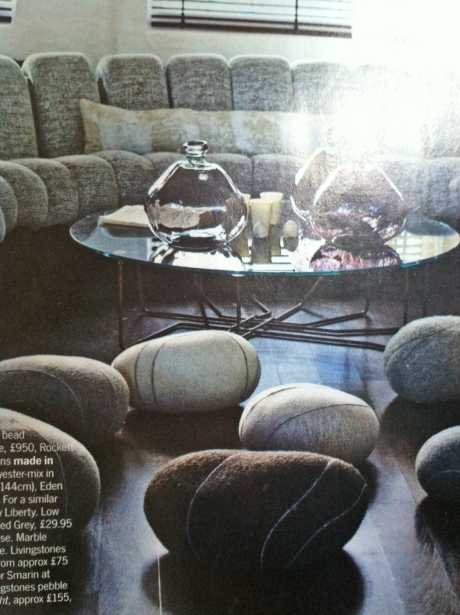Goodness knows what we'll do with them when they hatch..../ Livingstones' pebble poufs