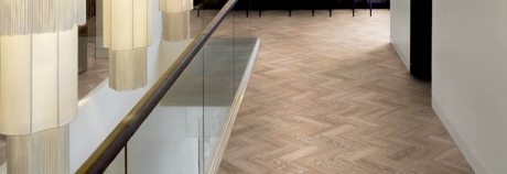 Amtico's 'Natural Limed Wood' blocks in a parquet design. What's not to like?