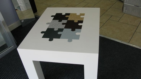 The answer is staron you in the face.../ Puzzle Table by composite manufacturer Staron